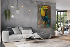XXL Öl Gemälde 'Majestic Toucan' | Handgemaltes Unikat