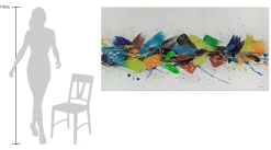 XXL Öl Gemälde 'Merry Feathers' | Handgemaltes Unikat