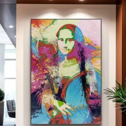 XXL Öl Gemälde 'Mona Lisa mag es Bunt' | Handgemaltes Unikat