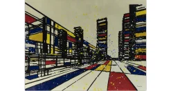 XXL Öl Gemälde 'Mondrian World' | Handgemaltes Unikat