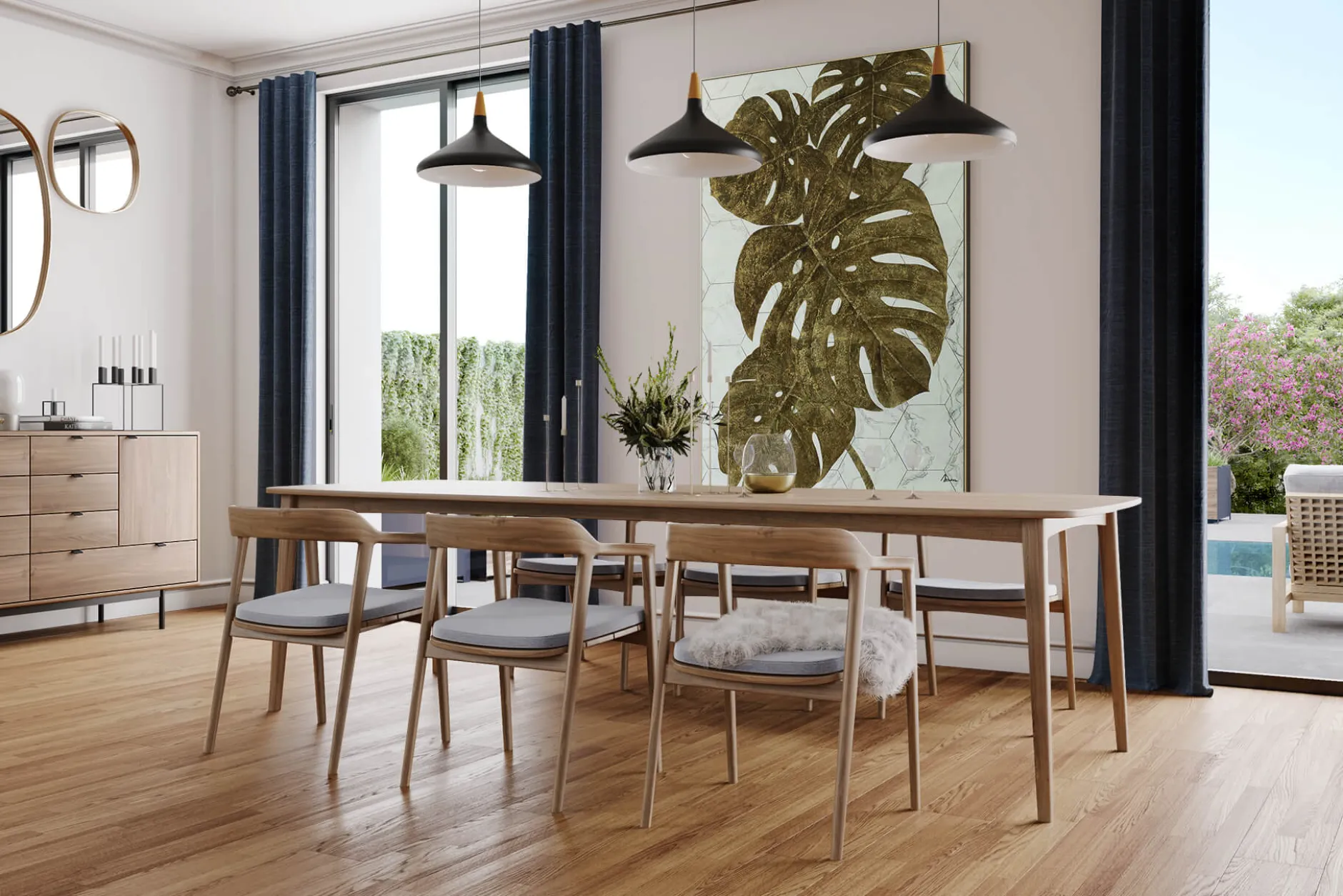 XXL Öl Gemälde 'Monstera on Marble' | Handgemaltes Unikat