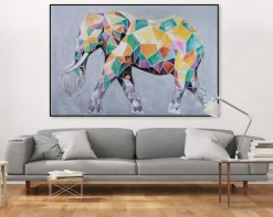 XXL Öl Gemälde 'Mosaic Elephant' | Handgemaltes Unikat