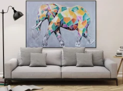 XXL Öl Gemälde 'Mosaic Elephant' | Handgemaltes Unikat