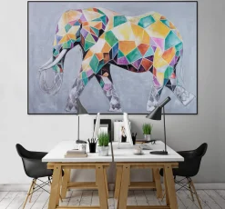XXL Öl Gemälde 'Mosaic Elephant' | Handgemaltes Unikat