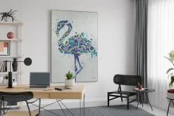 XXL Öl Gemälde 'Mr. Flamingo Dots' | Handgemaltes Unikat