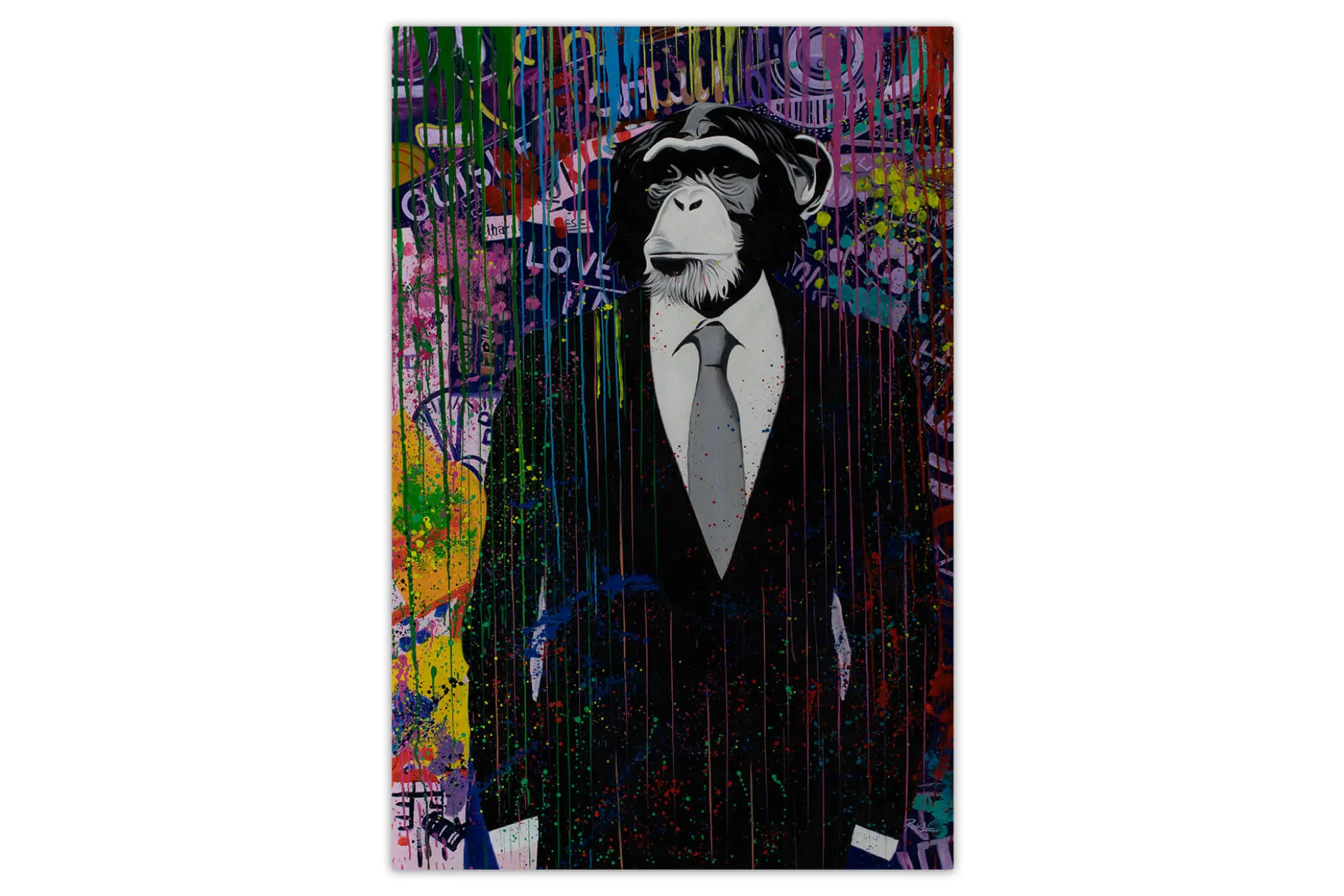 XXL Öl Gemälde 'Mr Monkey' | Handgemaltes Unikat