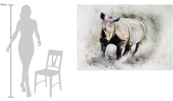 XXL Öl Gemälde 'Nashorn in Aktion' | Handgemaltes Unikat