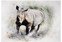 XXL Öl Gemälde 'Nashorn in Aktion' | Handgemaltes Unikat
