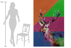 XXL Öl Gemälde 'Neon Deer' | Handgemaltes Unikat