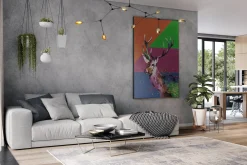 XXL Öl Gemälde 'Neon Deer' | Handgemaltes Unikat