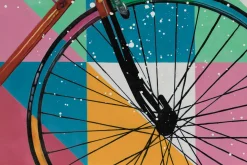 XXL Öl Gemälde 'Neon Retro Bike' | Handgemaltes Unikat