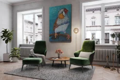 XXL Öl Gemälde 'Neugieriger Spatz' | Handgemaltes Unikat
