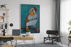 XXL Öl Gemälde 'Neugieriger Spatz' | Handgemaltes Unikat