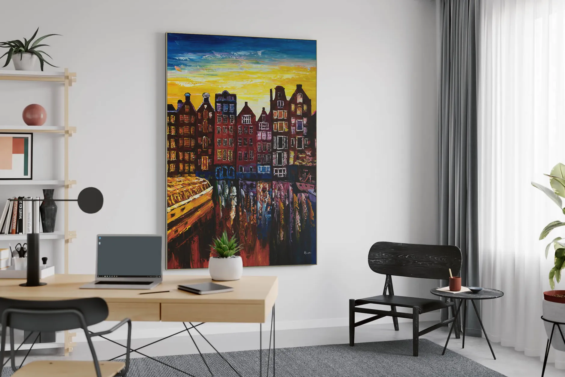 XXL Öl Gemälde 'Nordic Sunset' | Handgemaltes Unikat