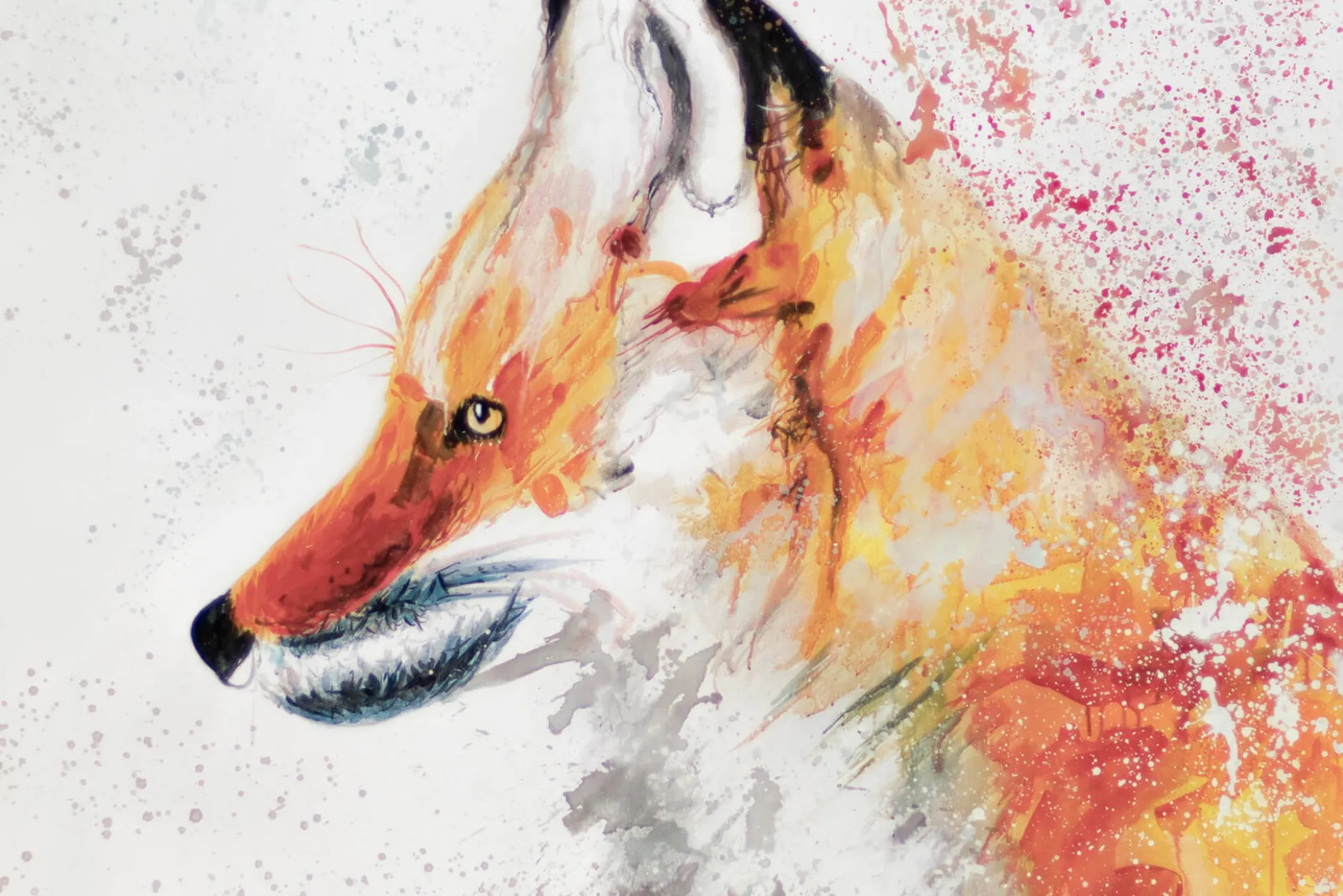 XXL Öl Gemälde 'Patient Fox' | Handgemaltes Unikat