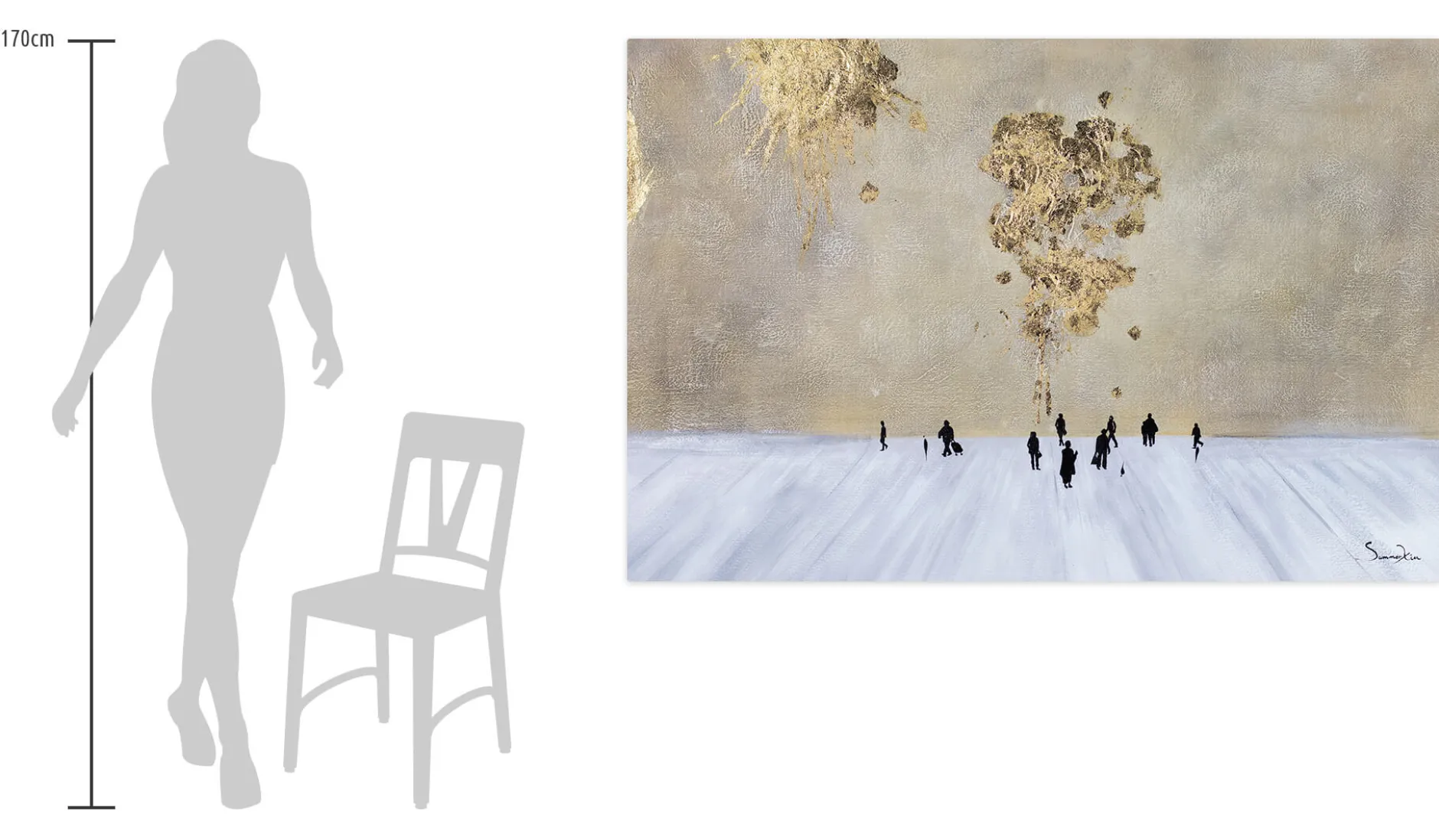 XXL Öl Gemälde 'Pedestrians' | Handgemaltes Unikat