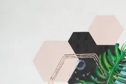 XXL Öl Gemälde 'Polygone Planeten' | Handgemaltes Unikat