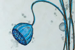 XXL Öl Gemälde 'Poppy in Blue' | Handgemaltes Unikat