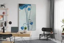 XXL Öl Gemälde 'Poppy in Blue' | Handgemaltes Unikat
