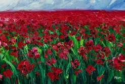 XXL Öl Gemälde 'Poppy Sea' | Handgemaltes Unikat