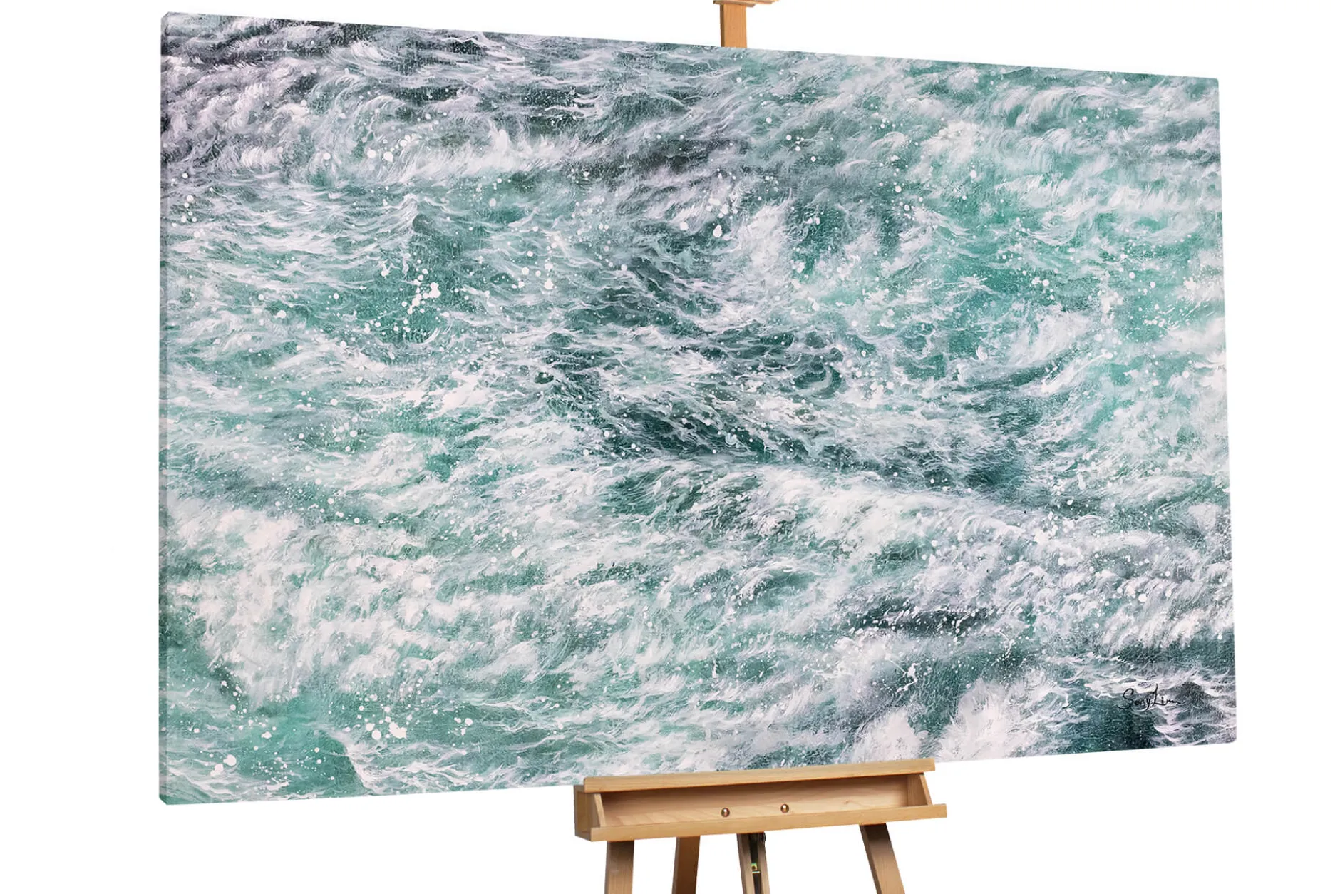 XXL Öl Gemälde 'Poseidon At Rest' | Handgemaltes Unikat