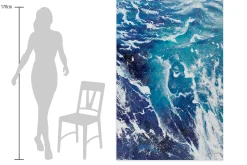 XXL Öl Gemälde 'Powerful Waves' | Handgemaltes Unikat