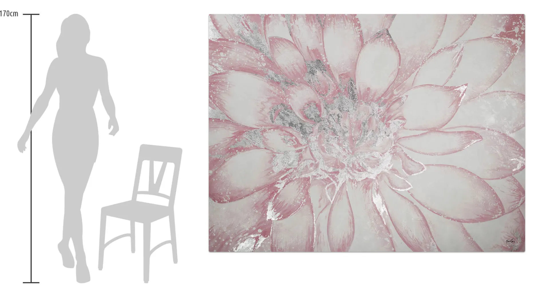 XXL Öl Gemälde 'Pretty Petals' | Handgemaltes Unikat