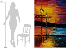 XXL Öl Gemälde 'Promenade Glow' | Handgemaltes Unikat