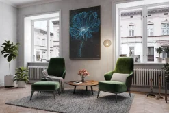 XXL Öl Gemälde 'Radiating Blue' | Handgemaltes Unikat