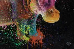 XXL Öl Gemälde 'Rainbow Hippo' | Handgemaltes Unikat