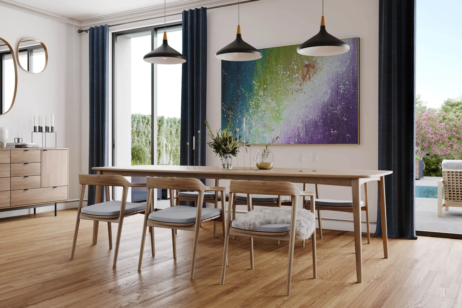 XXL Öl Gemälde 'Rainbow Rush' | Handgemaltes Unikat