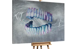 XXL Öl Gemälde 'Rainbow Teeth' | Handgemaltes Unikat