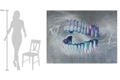 XXL Öl Gemälde 'Rainbow Teeth' | Handgemaltes Unikat