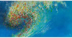 XXL Öl Gemälde 'Rainbow Wave' | Handgemaltes Unikat
