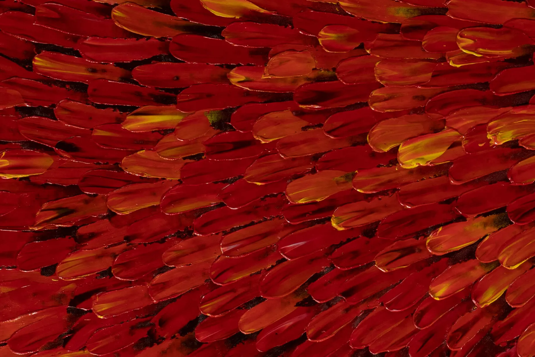 XXL Öl Gemälde 'Red Feather Dress' | Handgemaltes Unikat