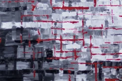 XXL Öl Gemälde 'Red-Splashed Wall' | Handgemaltes Unikat
