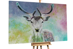 XXL Öl Gemälde 'Reindeer Fantasy' | Handgemaltes Unikat