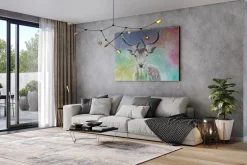 XXL Öl Gemälde 'Reindeer Fantasy' | Handgemaltes Unikat