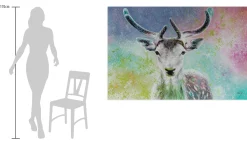 XXL Öl Gemälde 'Reindeer Fantasy' | Handgemaltes Unikat