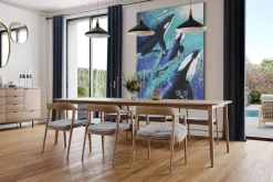 XXL Öl Gemälde 'Reise der Orcas' | Handgemaltes Unikat