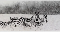 XXL Öl Gemälde 'Reise der Zebras' | Handgemaltes Unikat