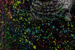 XXL Öl Gemälde 'Rhino Rainbow' | Handgemaltes Unikat