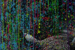 XXL Öl Gemälde 'Rhino Rainbow' | Handgemaltes Unikat