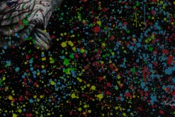 XXL Öl Gemälde 'Rhino Rainbow' | Handgemaltes Unikat