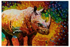 XXL Öl Gemälde 'Rhino Rhapsody' | Handgemaltes Unikat