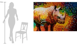 XXL Öl Gemälde 'Rhino Rhapsody' | Handgemaltes Unikat