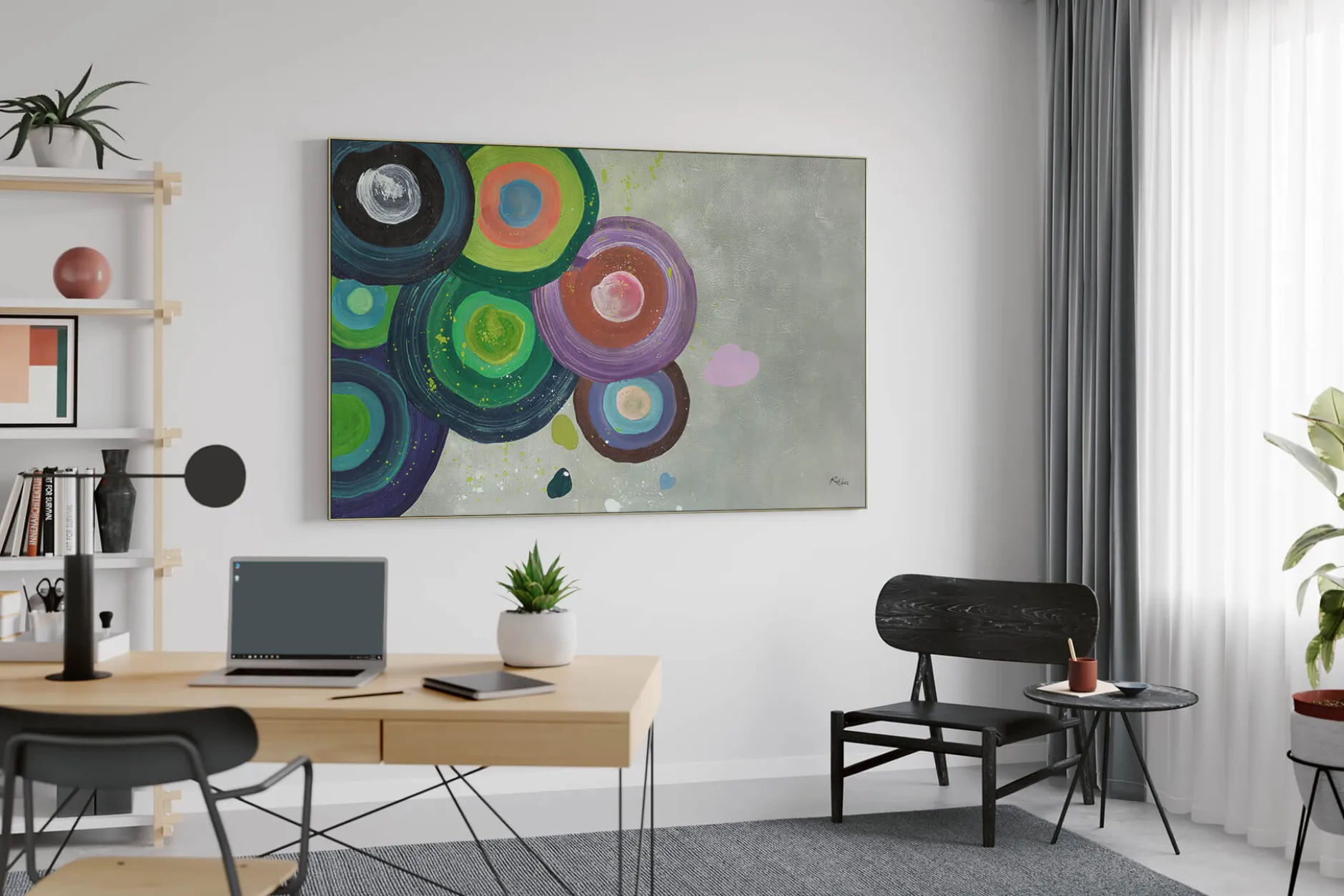 XXL Öl Gemälde 'Rings of Color' | Handgemaltes Unikat