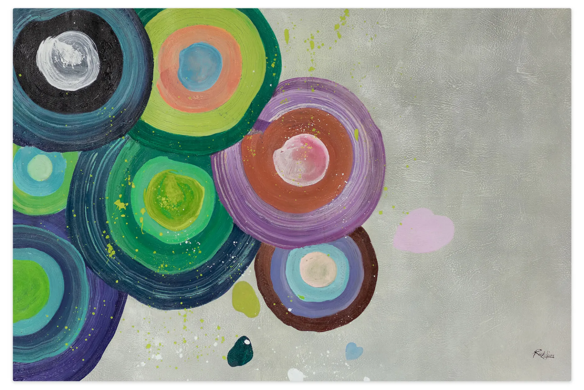 XXL Öl Gemälde 'Rings of Color' | Handgemaltes Unikat