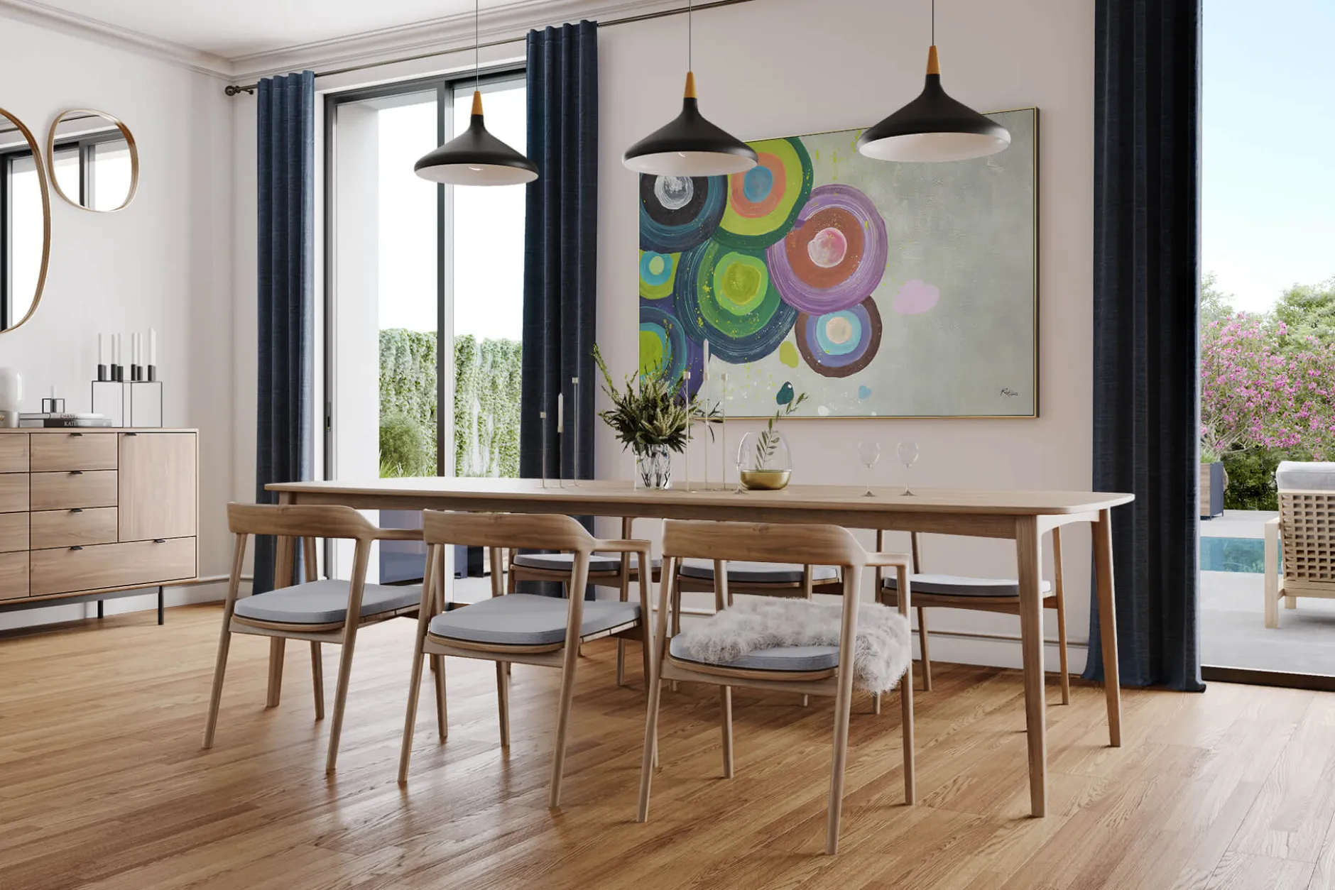 XXL Öl Gemälde 'Rings of Color' | Handgemaltes Unikat