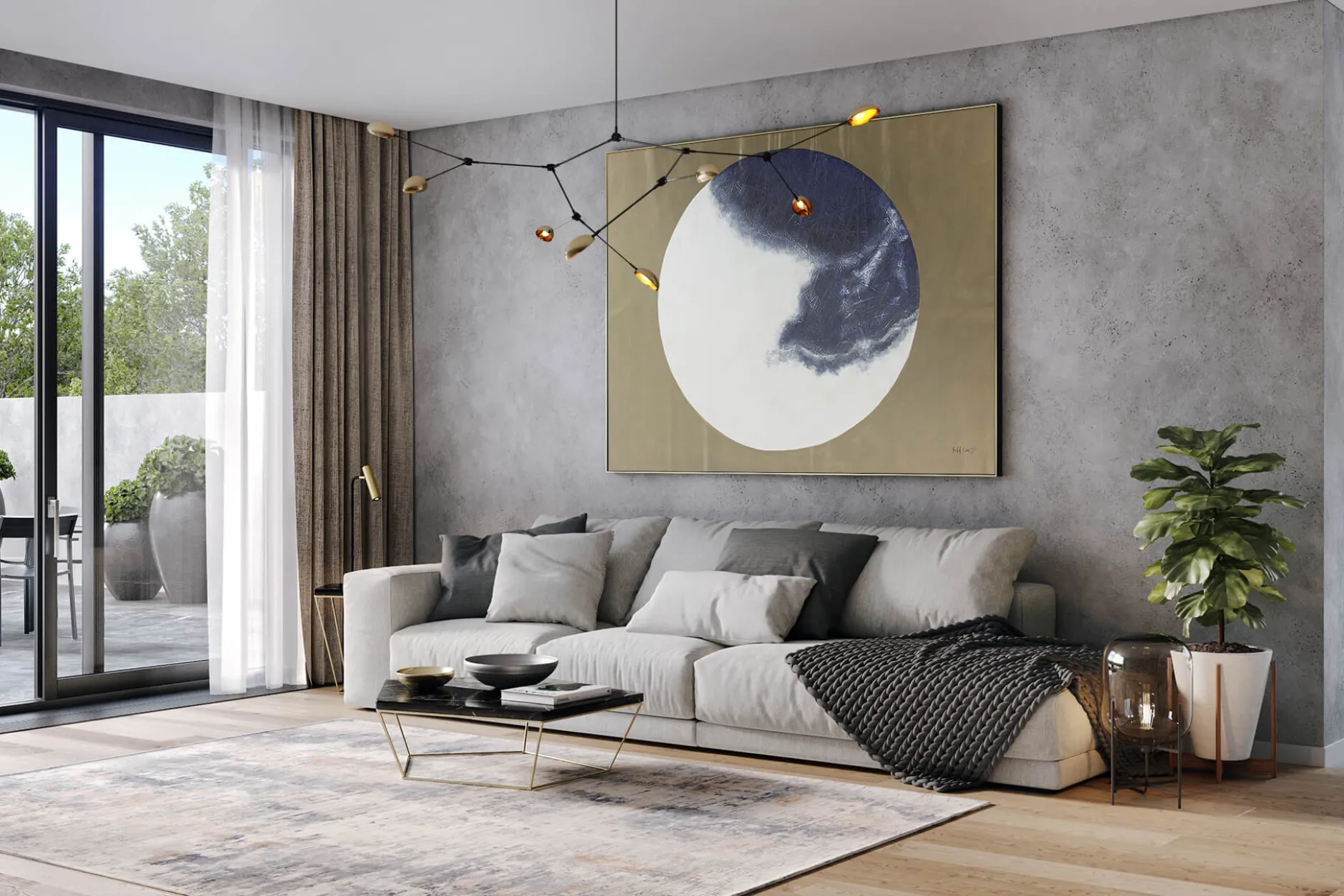XXL Öl Gemälde 'Rising Eclipse' | Handgemaltes Unikat